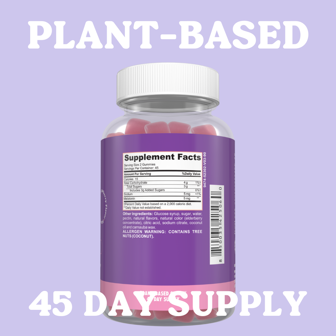 WANNA GO NITE-NITE-Melatonin (plant-based) Gummies (45 Day Supply/.66 Cent A Day)