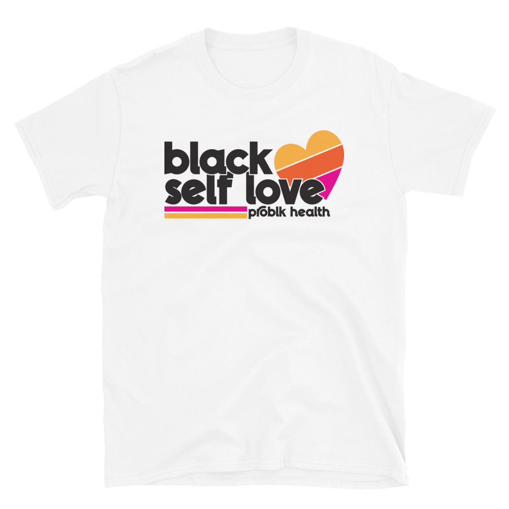 "BLACK SELF-LOVE RETRO" White Premium Unisex T-Shirt