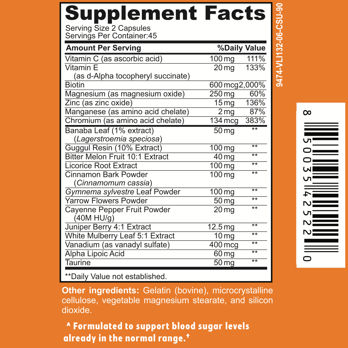 Don't Suga Coat it -Advanced Blood Sugar Support (45 Day Supply)