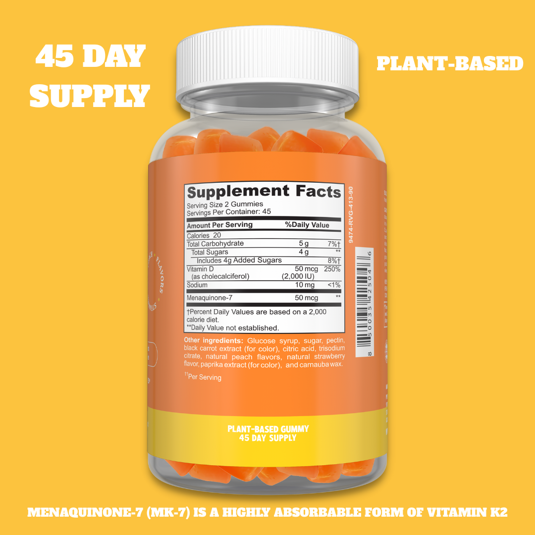 SUNNY DAYZ- Advanced Vitamin D w/ K2 (Plant-Based) Gummies