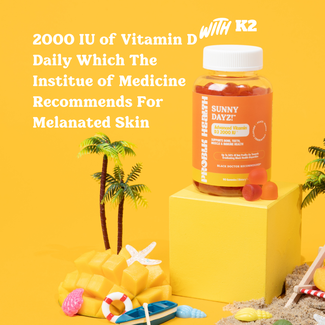 SUNNY DAYZ- Advanced Vitamin D 2000IU w/ K2 (Plant-Based) Gummies (45 Day Supply/.66 Cent A Day)