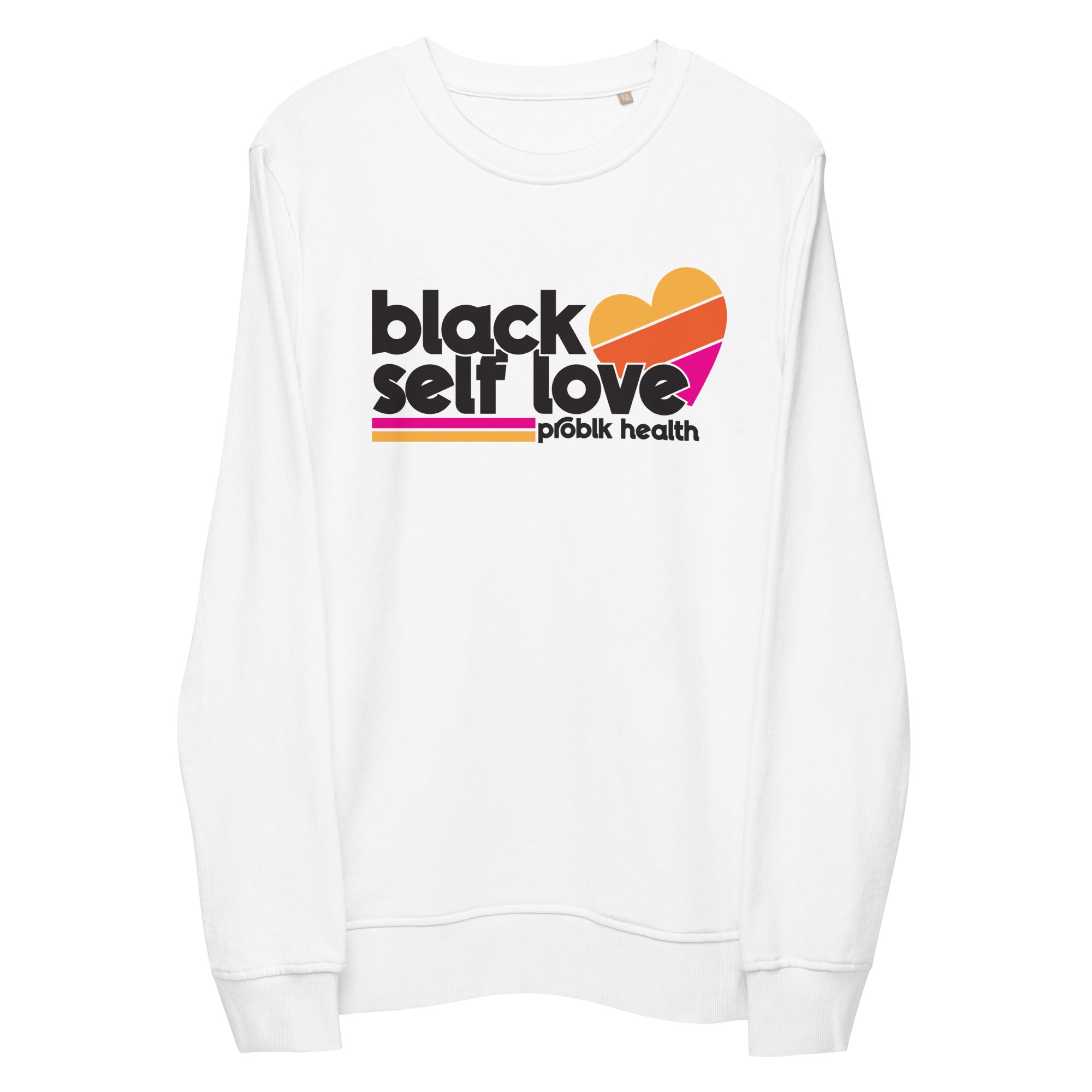 "BLACK SELF-LOVE RETRO" White Unisex organic sweatshirt