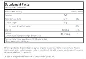 GUT REACTION- (GUMMY VERSION)- ORGANIC PROBIOTIC FORMULA  (45 DAY SUPPLY)